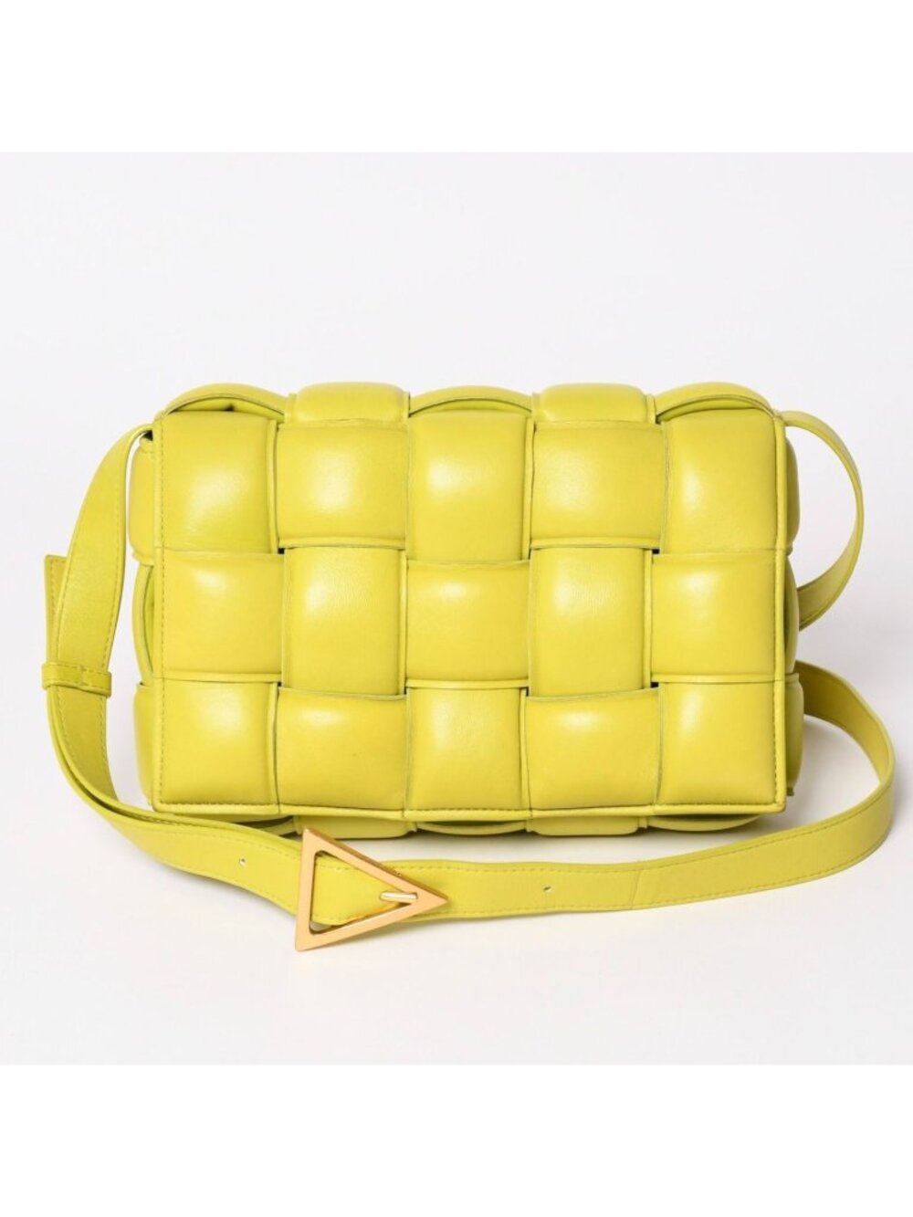 Bottega Veneta Padded Cassette Shoulder Bag Lime Green
